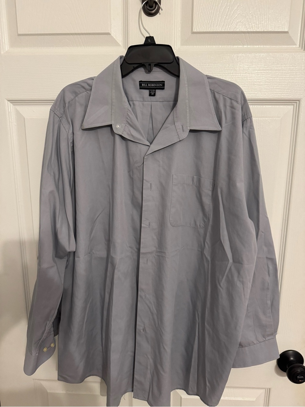 Bill Robinson Men’s Light Gray Long-Sleeve Button-Down Shirt